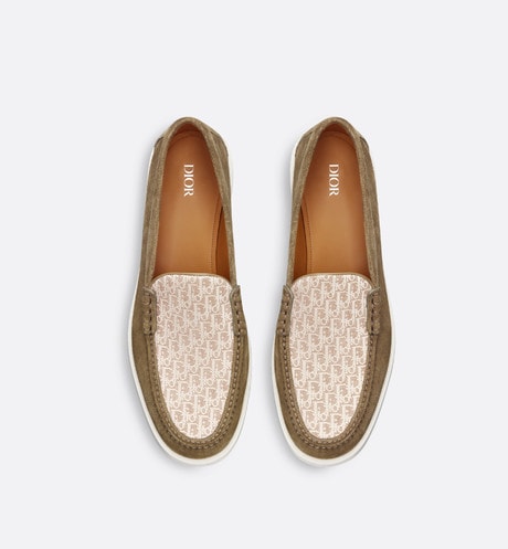 Dior Granville Loafer • Brown suede with brown and beige Dior Oblique jacquard