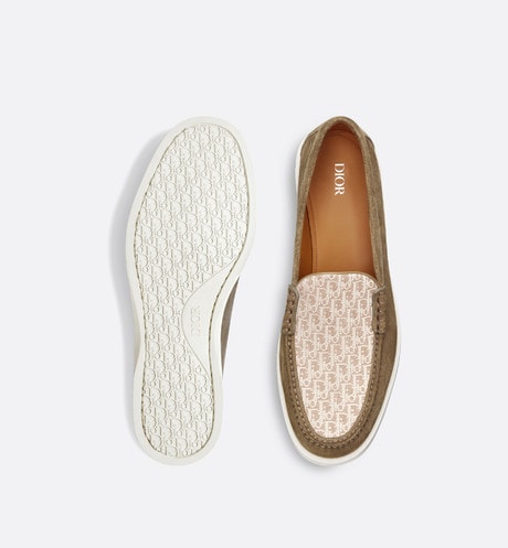 Dior Granville Loafer • Brown suede with brown and beige Dior Oblique jacquard