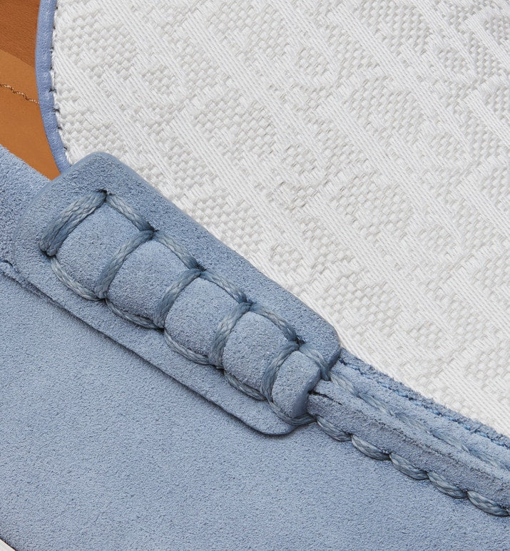 Dior Granville Loafer • Blue Suede with Gray and White Dior Oblique Jacquard