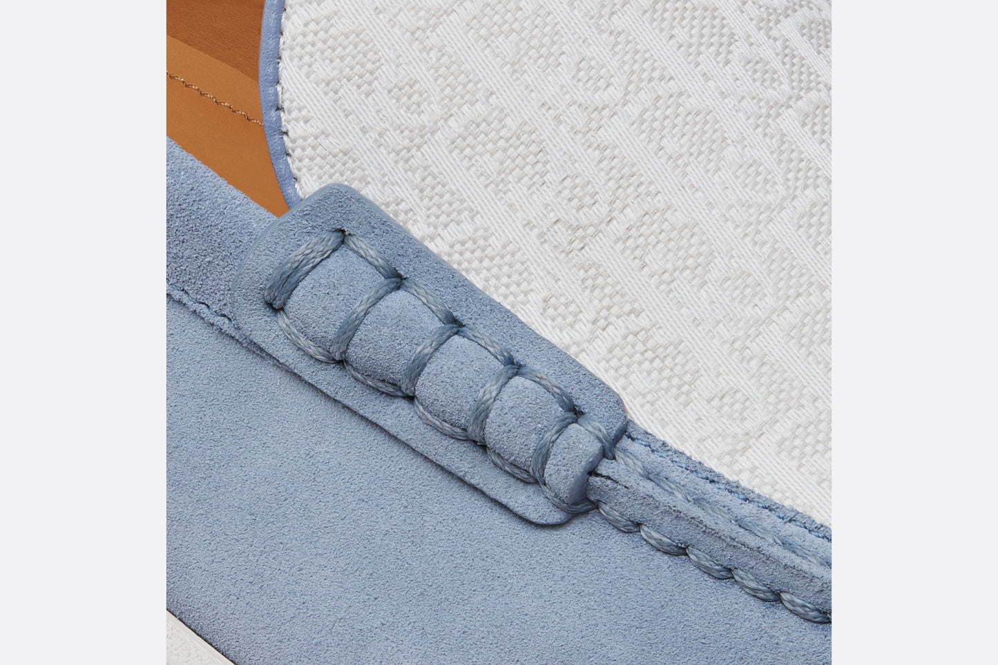 Dior Granville Loafer • Blue Suede with Gray and White Dior Oblique Jacquard