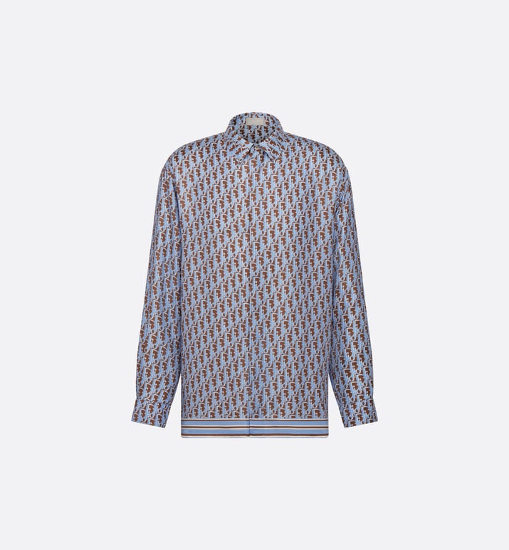 Dior Oblique Shirt • Blue Organic Silk Twill
