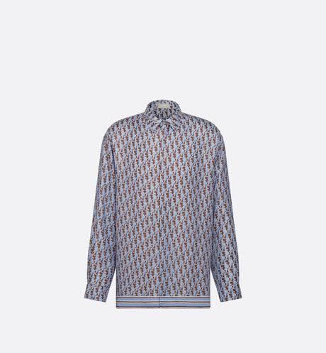 Dior Oblique Shirt • Blue Organic Silk Twill