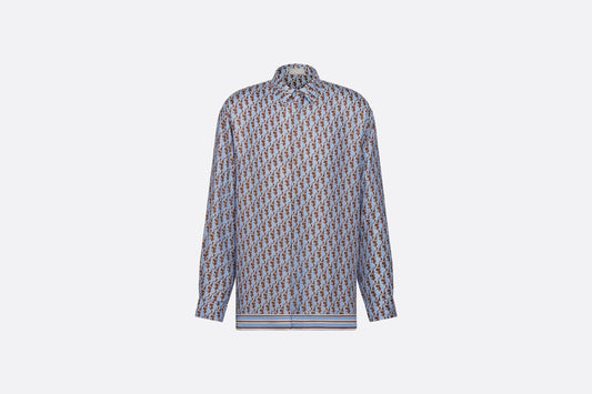 Dior Oblique Shirt • Blue Organic Silk Twill