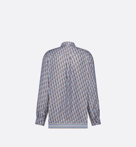 Dior Oblique Shirt • Blue Organic Silk Twill