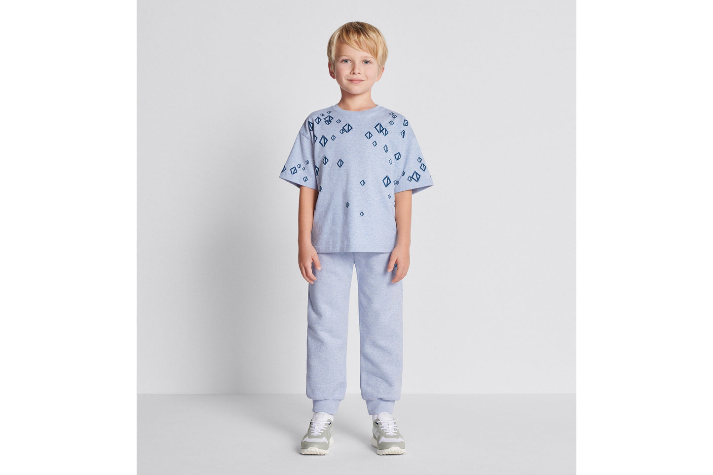 Kid's Track Pants • Heathered Blue Cotton Fleece