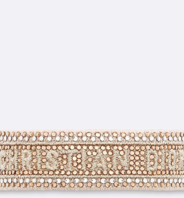 Christian Dior Bracelet • Gold-Tone Embroidery and Crystals