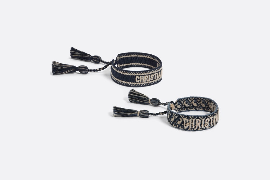 Christian Dior Bracelet Set • Navy Blue Dior Oblique Embroidery