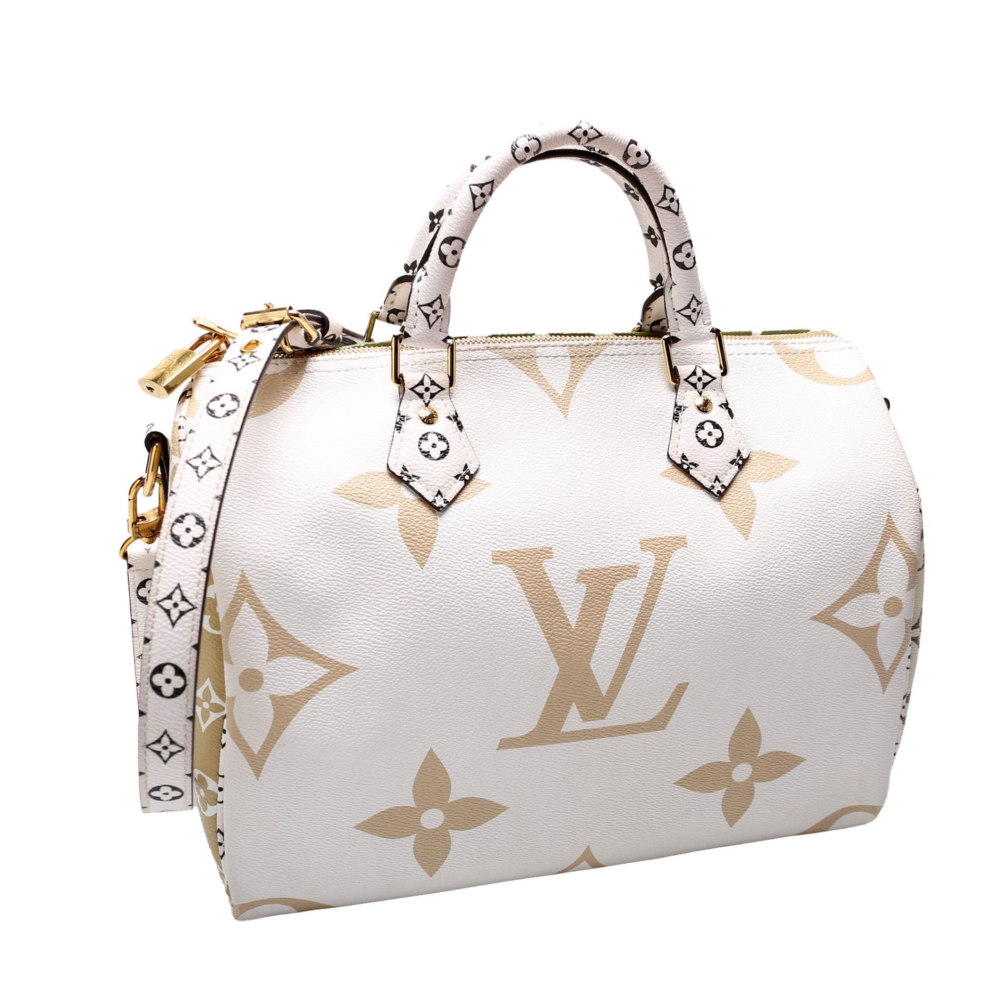 Speedy 30 Bandouliere Giant Monogram Green