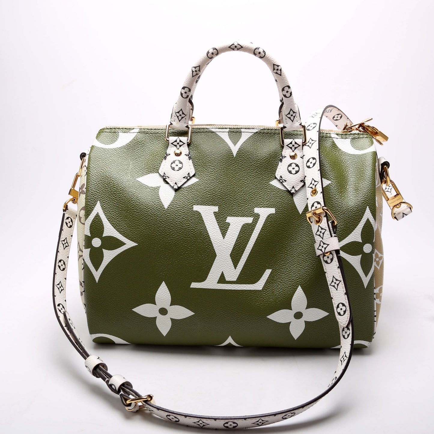 Speedy 30 Bandouliere Giant Monogram Green