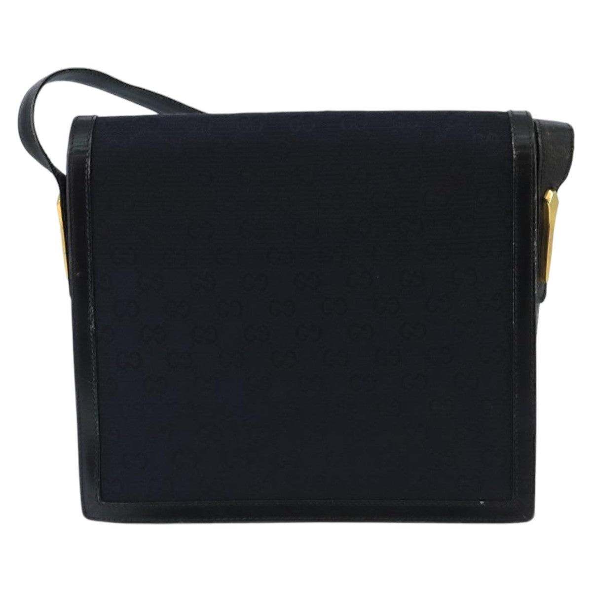 Gucci Horsebit Black Canvas Shoulder Bag ()