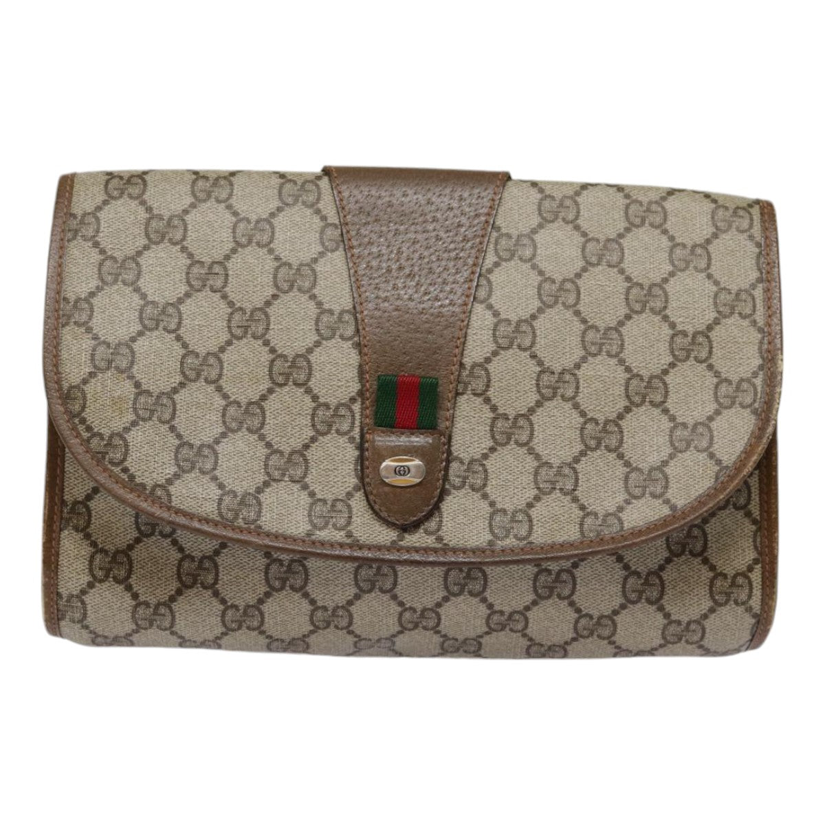 Gucci Ophidia Beige Canvas Clutch Bag ()