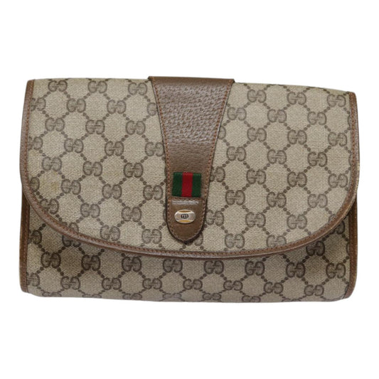 Gucci Ophidia Beige Canvas Clutch Bag ()