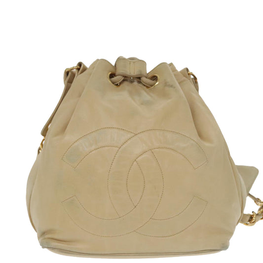 Chanel Cc Beige Calfskin Shoulder Bag ()