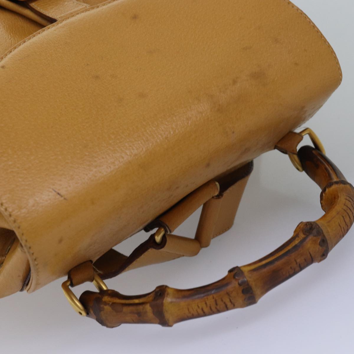 Gucci Bamboo Yellow Leather Backpack Bag ()