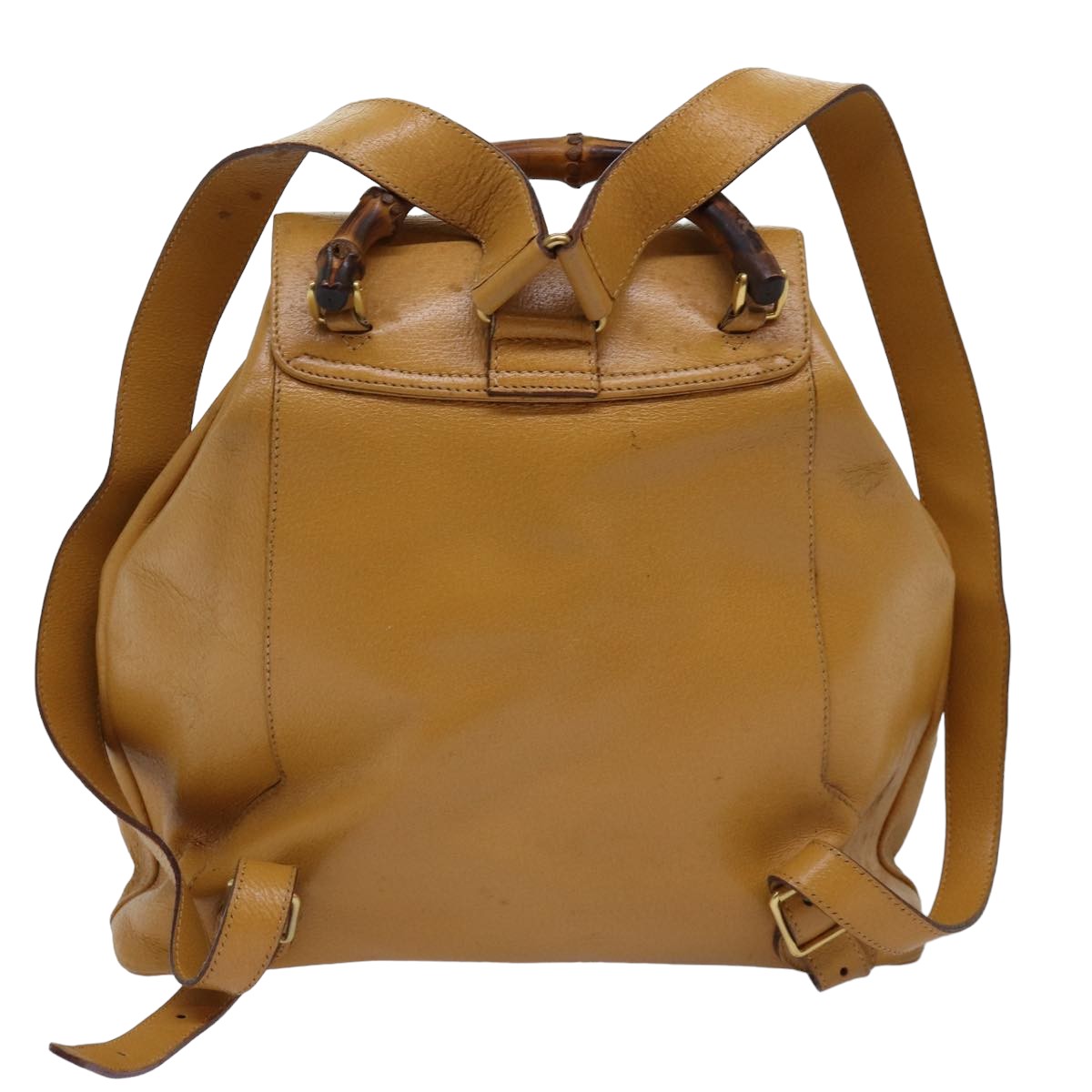 Gucci Bamboo Yellow Leather Backpack Bag ()