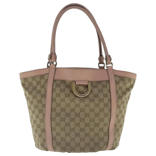 Gucci D-Ring Beige Canvas Tote Bag ()