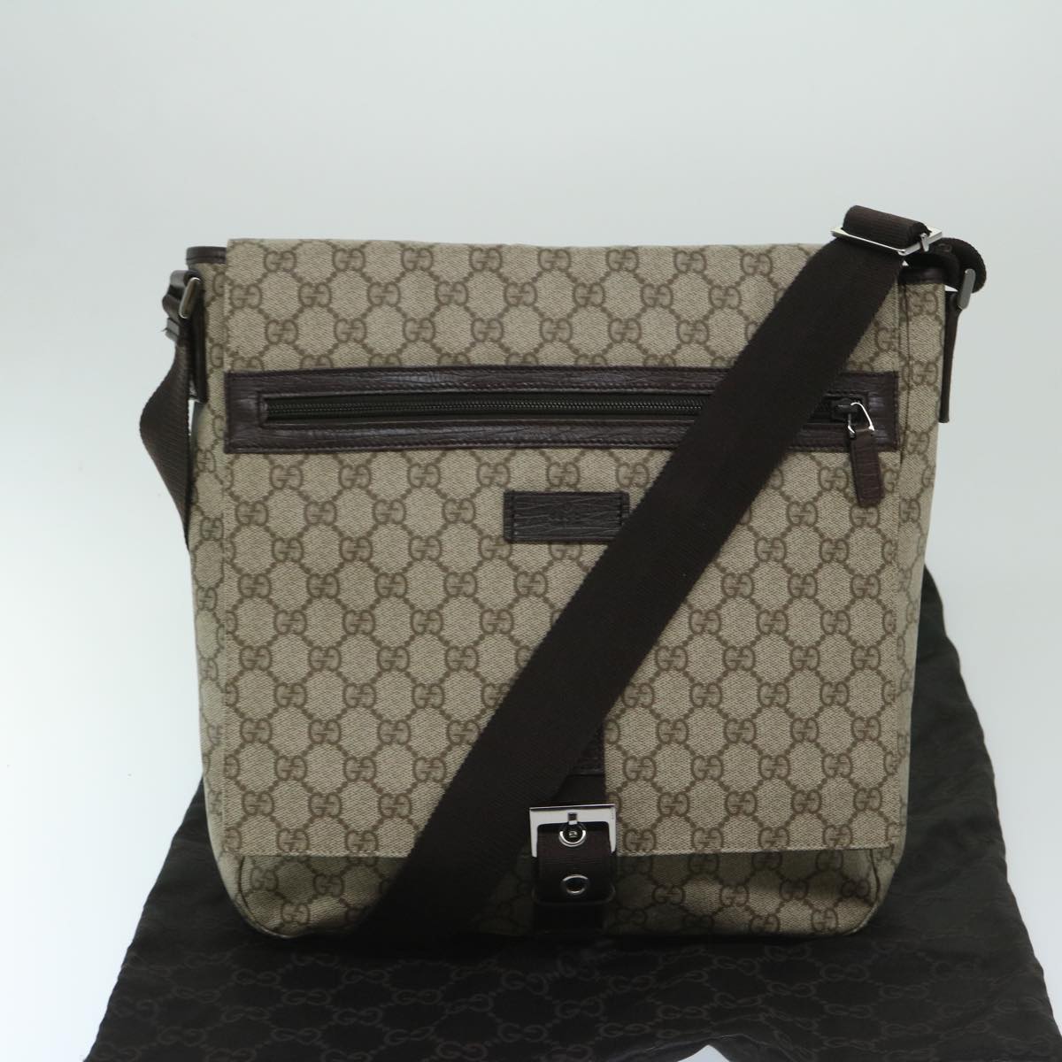 Gucci Gg Supreme Beige Canvas Shoulder Bag ()