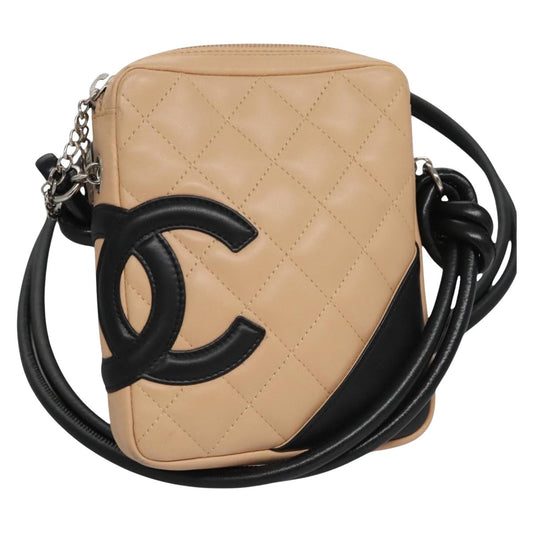 Chanel Cambon Line Beige Leather Shoulder Bag ()