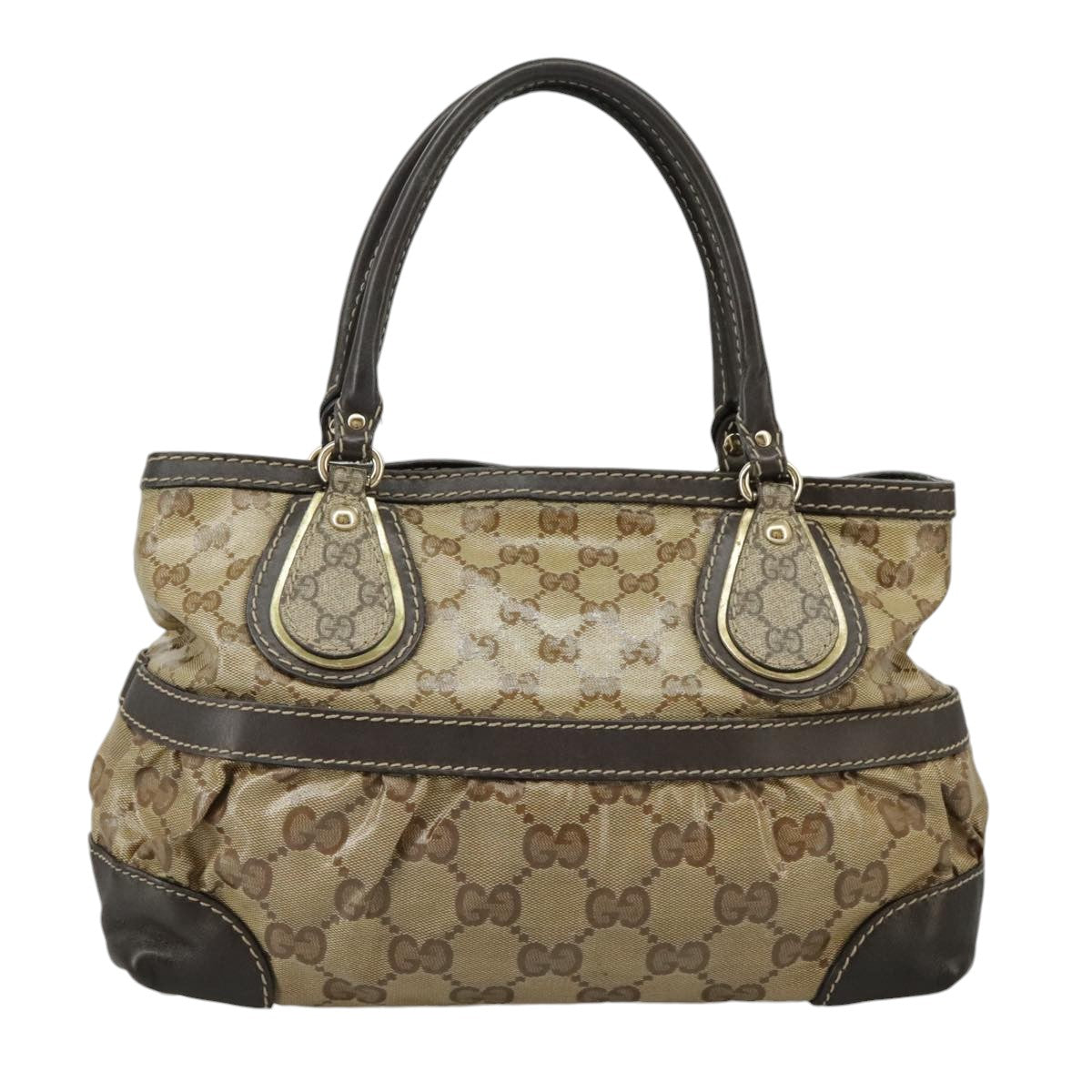 Gucci Gg Crystal Beige Canvas Handbag ()