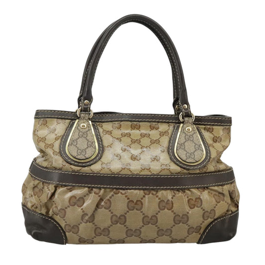 Gucci Gg Crystal Beige Canvas Handbag ()