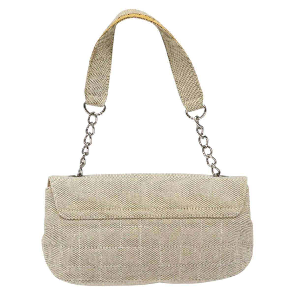 Chanel Camellia Grey Canvas Shoulder Bag ()