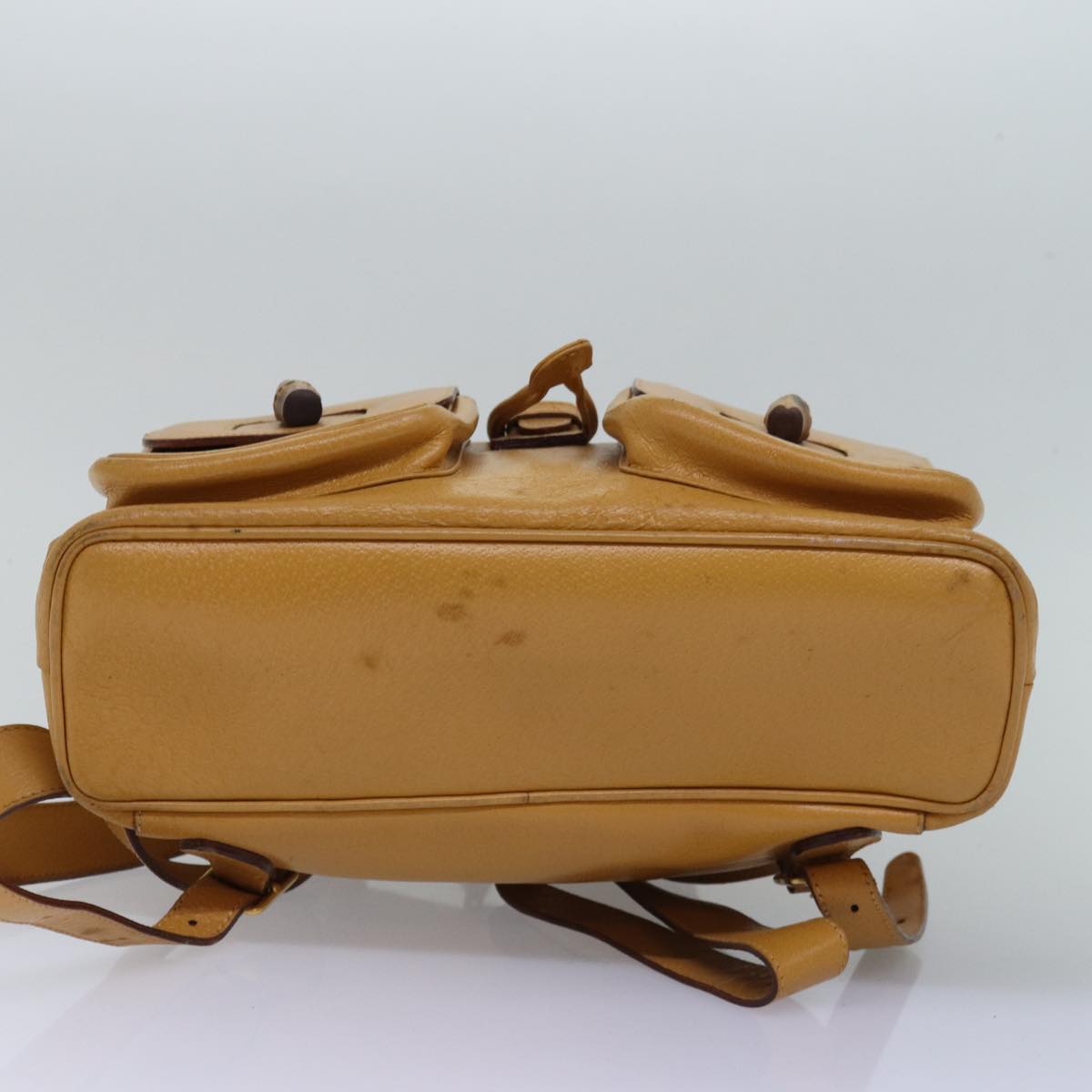 Gucci Bamboo Yellow Leather Backpack Bag ()