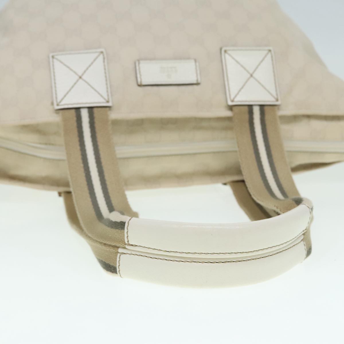 Gucci Sherry White Canvas Tote Bag ()