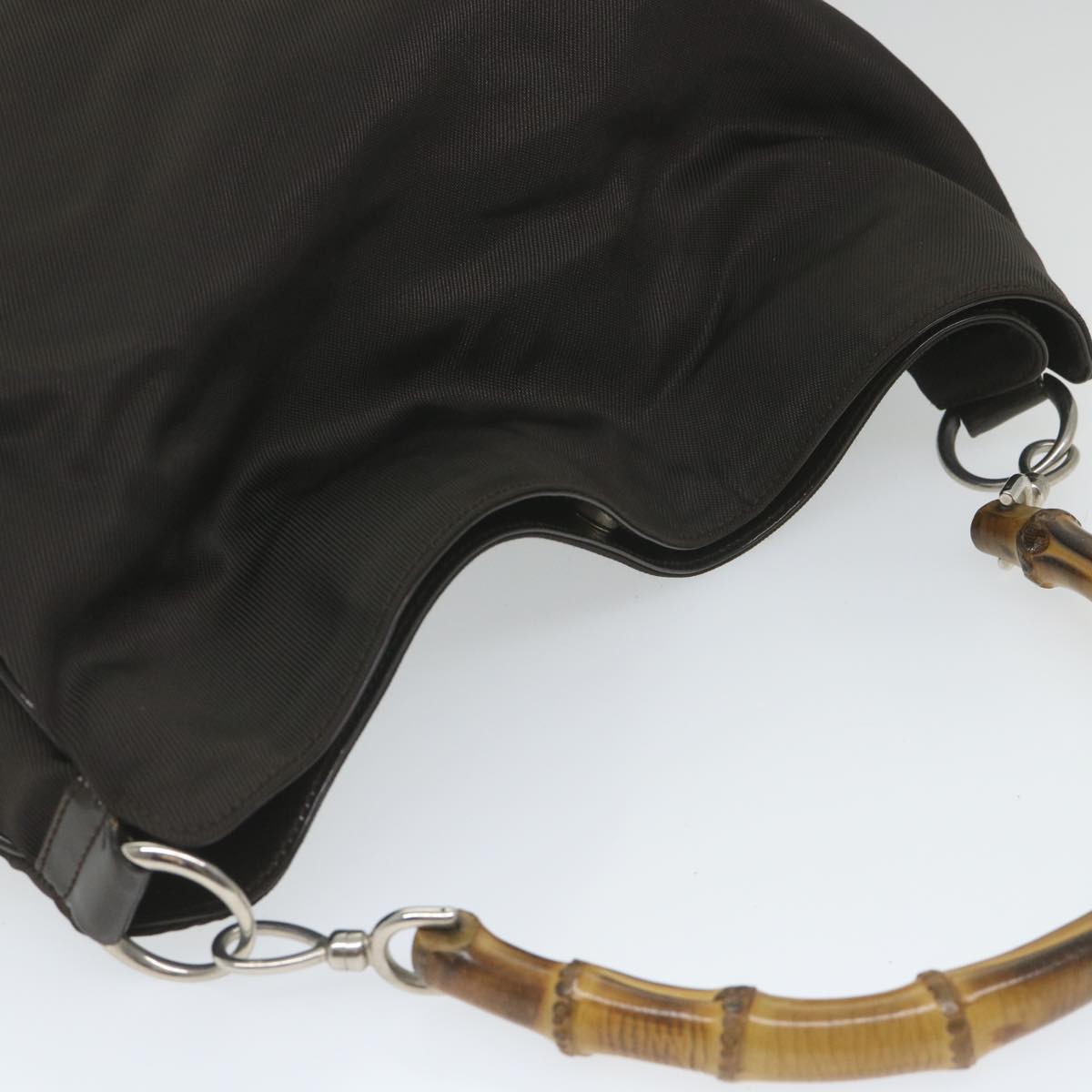 Gucci Bamboo Brown Canvas Shoulder Bag ()