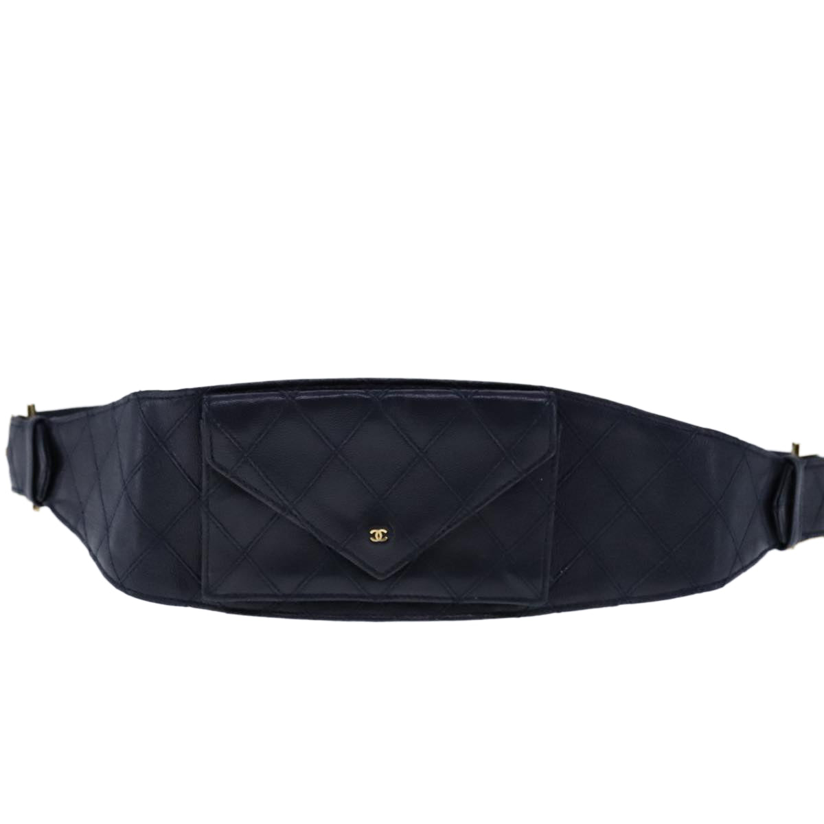 Chanel Bag Belt Navy Leather Shoulder Bag ()