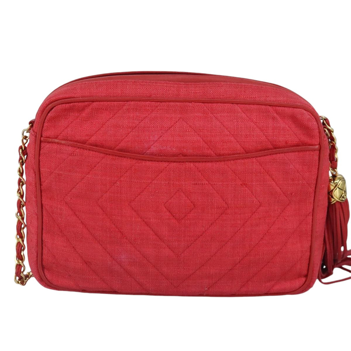 Chanel Camera Red Canvas Shoulder Bag ()