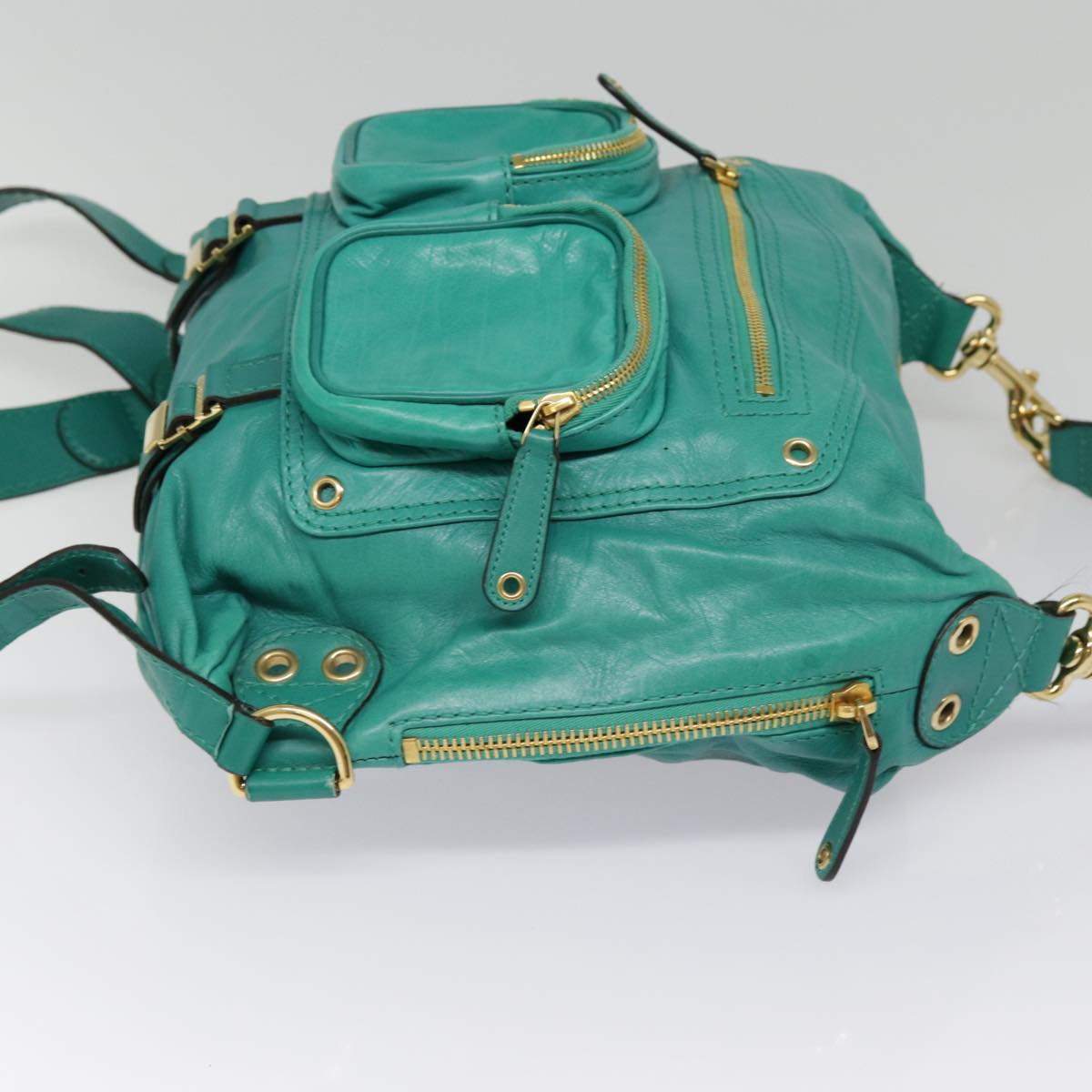 Gucci Green Leather Backpack Bag ()