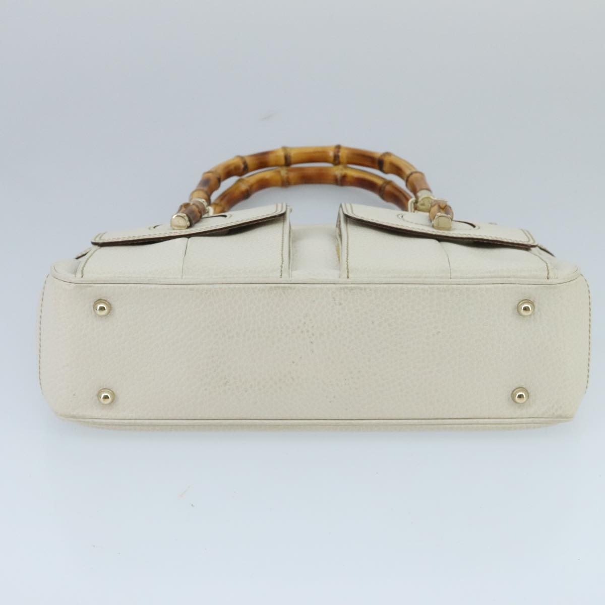 Gucci Bamboo White Leather Handbag ()