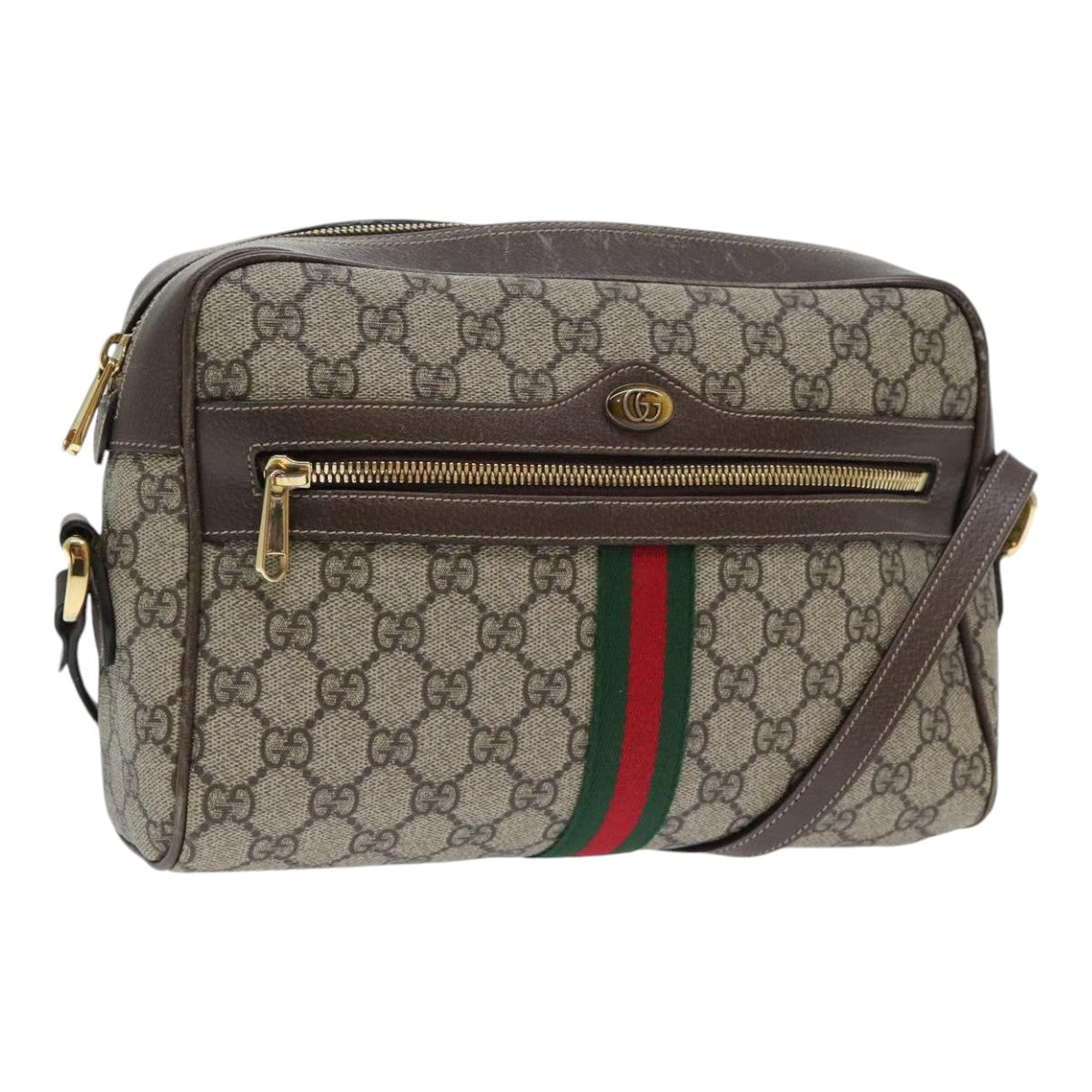 Gucci Ophidia Beige Canvas Shoulder Bag ()