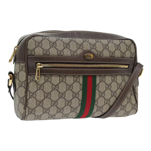 Gucci Ophidia Beige Canvas Shoulder Bag ()