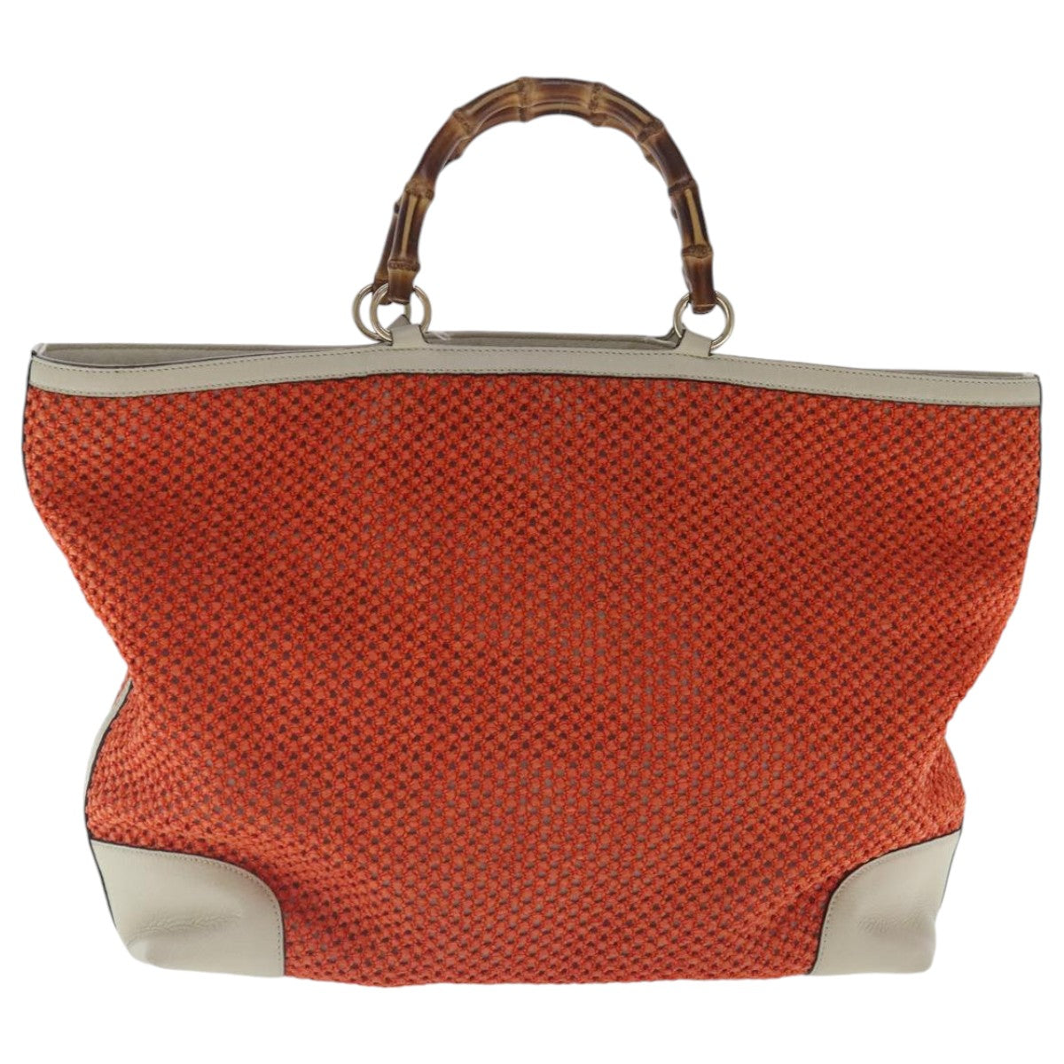 Gucci Bamboo Orange Canvas Shopper Bag ()