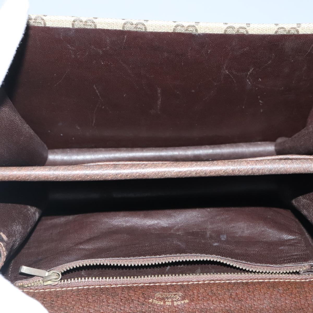 Gucci Horsebit Beige Canvas Shoulder Bag ()