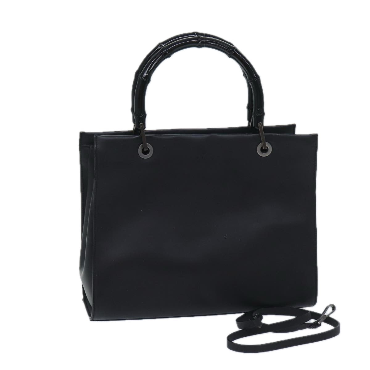 Gucci Bamboo Black Leather Handbag ()