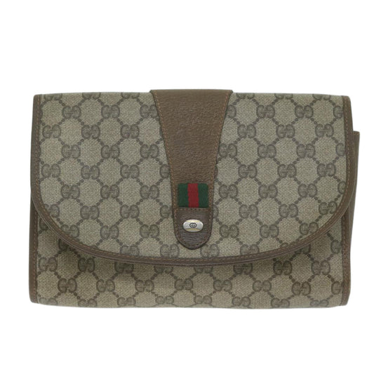 Gucci Ophidia Beige Canvas Clutch Bag ()