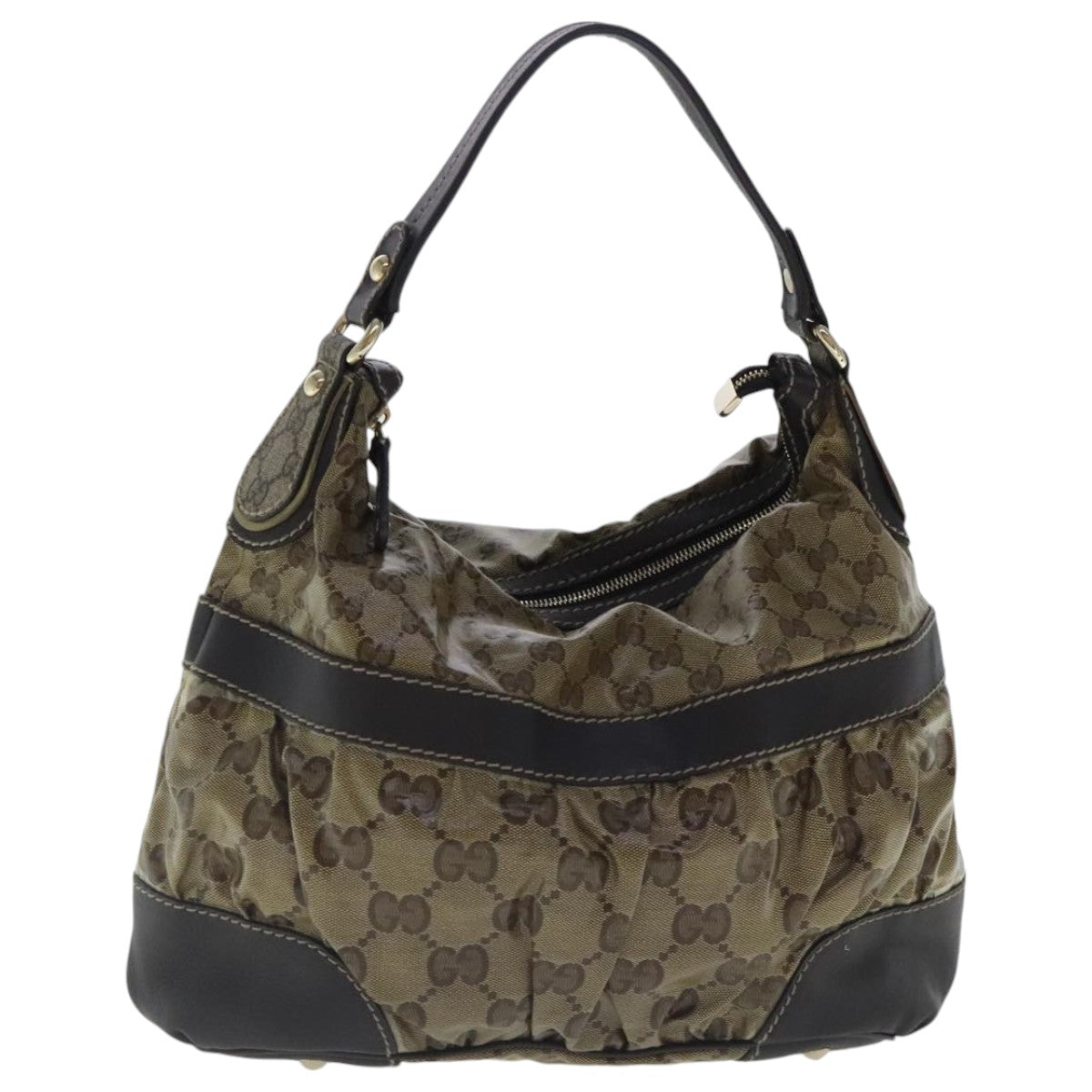 Gucci Gg Crystal Beige Canvas Shoulder Bag ()