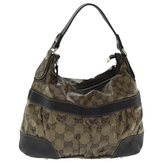 Gucci Gg Crystal Beige Canvas Shoulder Bag ()