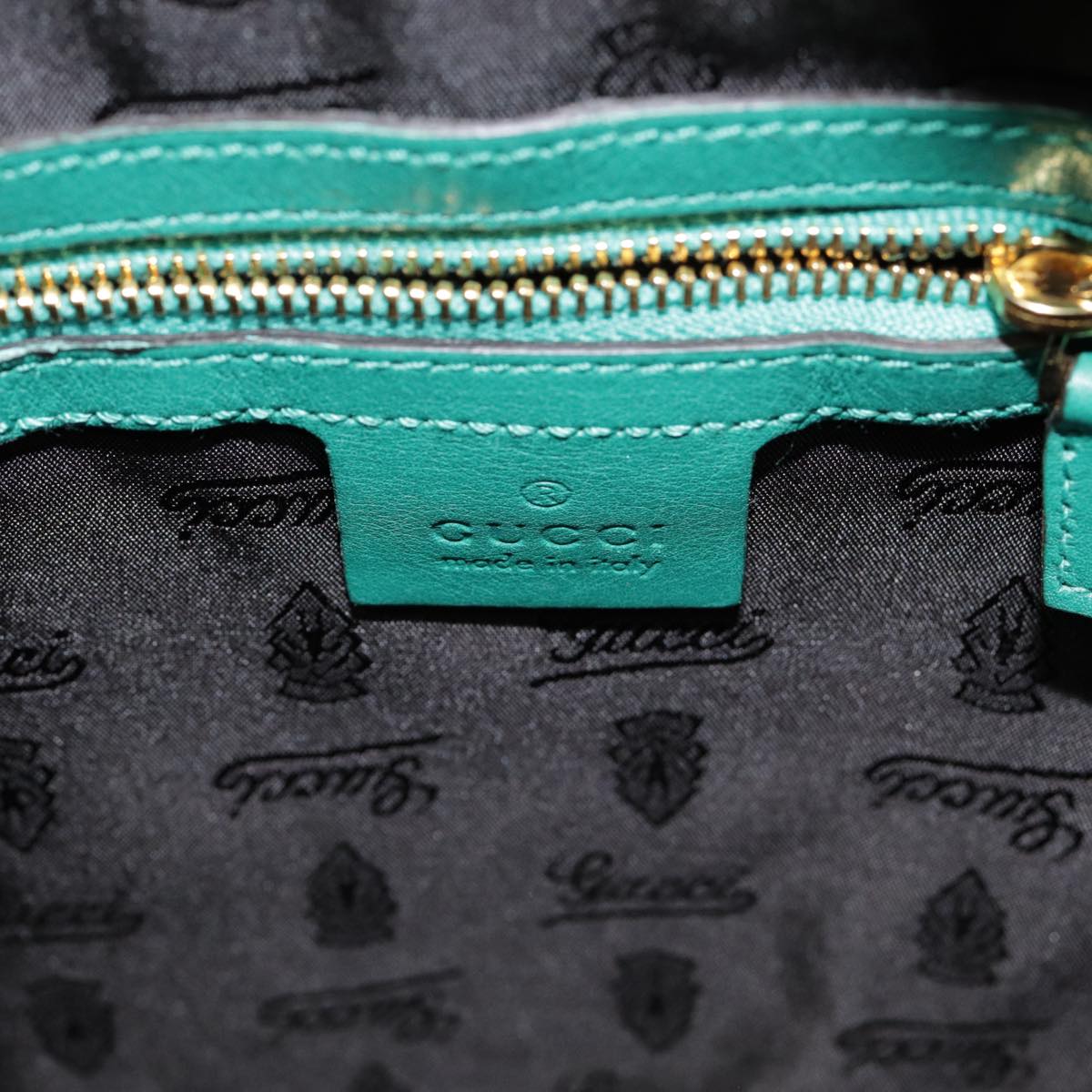 Gucci Green Leather Backpack Bag ()