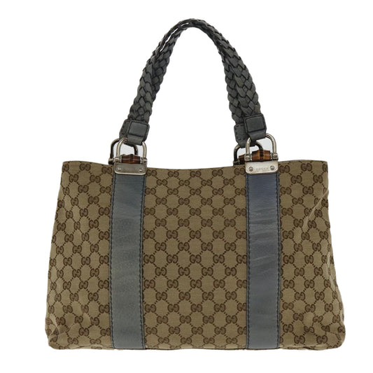 Gucci Bamboo Brown Canvas Tote Bag ()