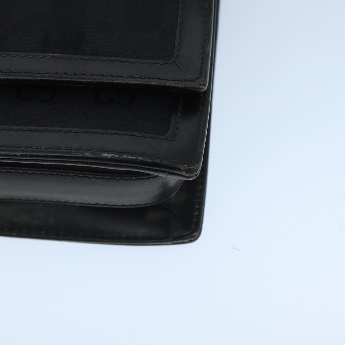 Gucci Horsebit Black Canvas Shoulder Bag ()