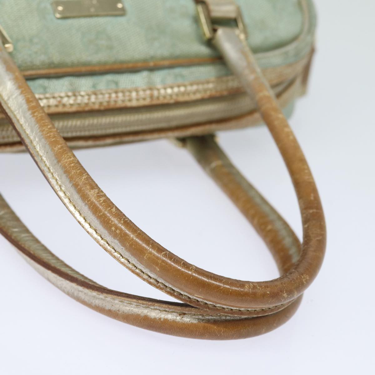 Gucci Bowling Blue Canvas Handbag ()