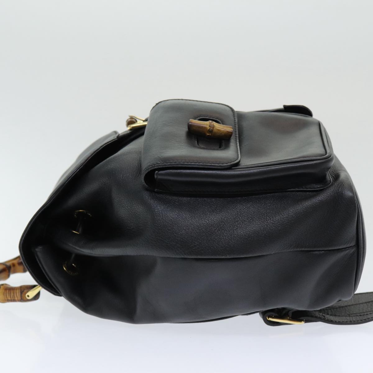 Gucci Bamboo Black Leather Backpack Bag ()