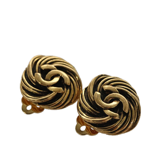 Chanel Cc Gold Metal Earring Jewelry ()