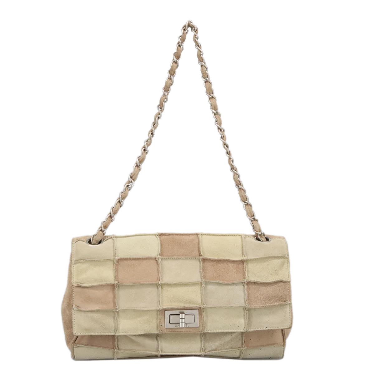 Chanel 2,55 Beige Suede Shoulder Bag ()