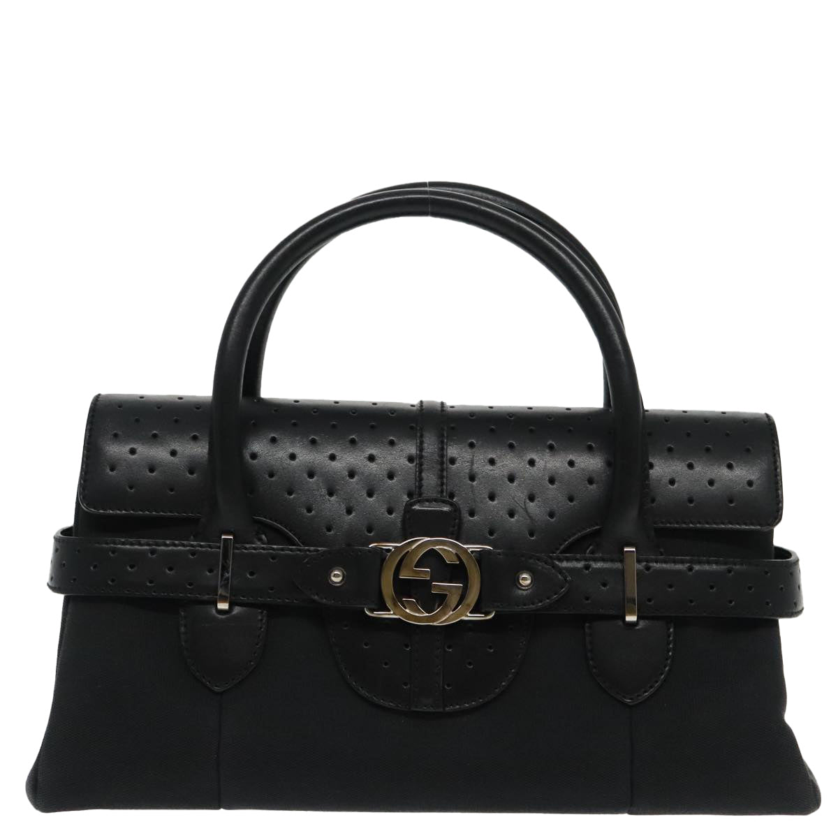 Gucci Interlocking Black Leather Handbag ()