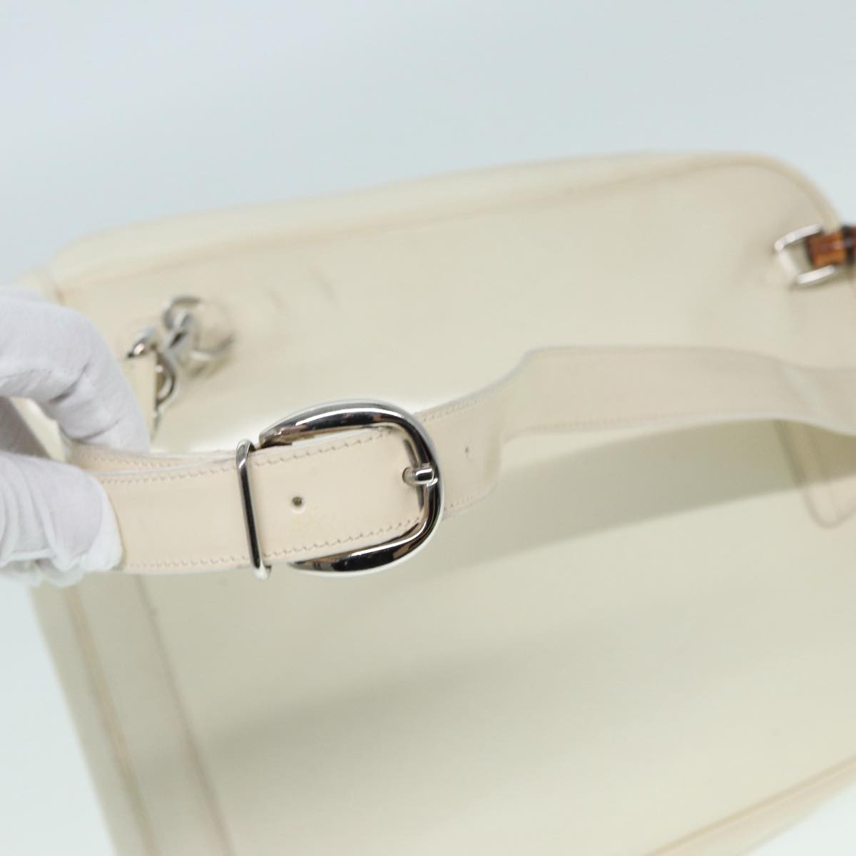 Gucci Bamboo White Leather Shoulder Bag ()