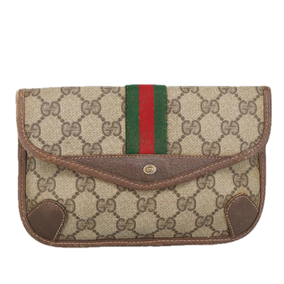 Gucci Ophidia Beige Canvas Clutch Bag ()